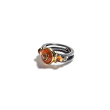 Mexican Jelly Opal and Orange Sapphire Ring