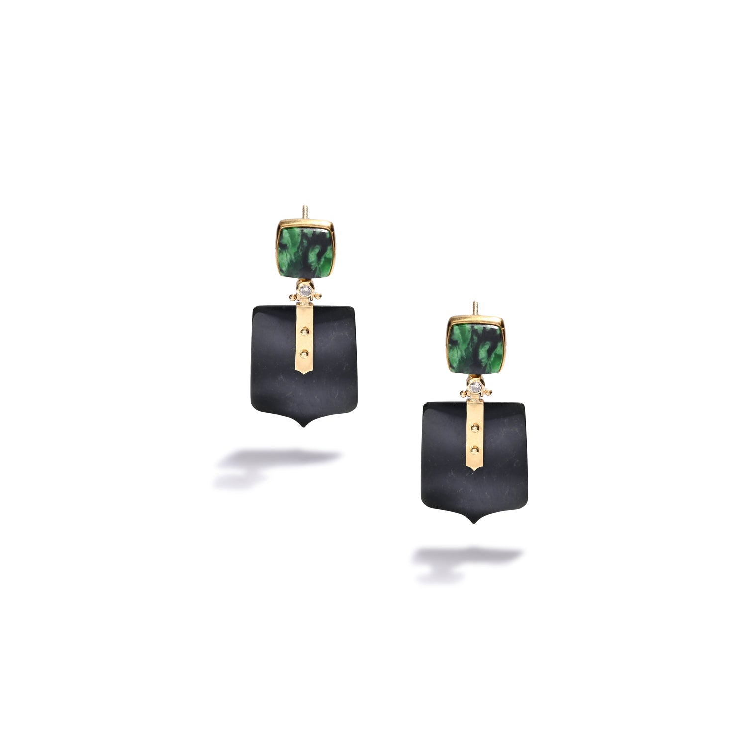 Edwards Black Jade and Maw Sit Sit Earrings