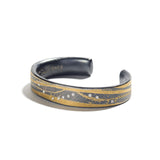 Yellow Gold Waves Thin Cuff