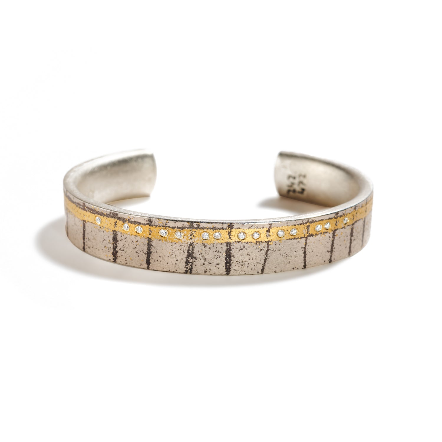 Diamond and Gold Stripe Cuff