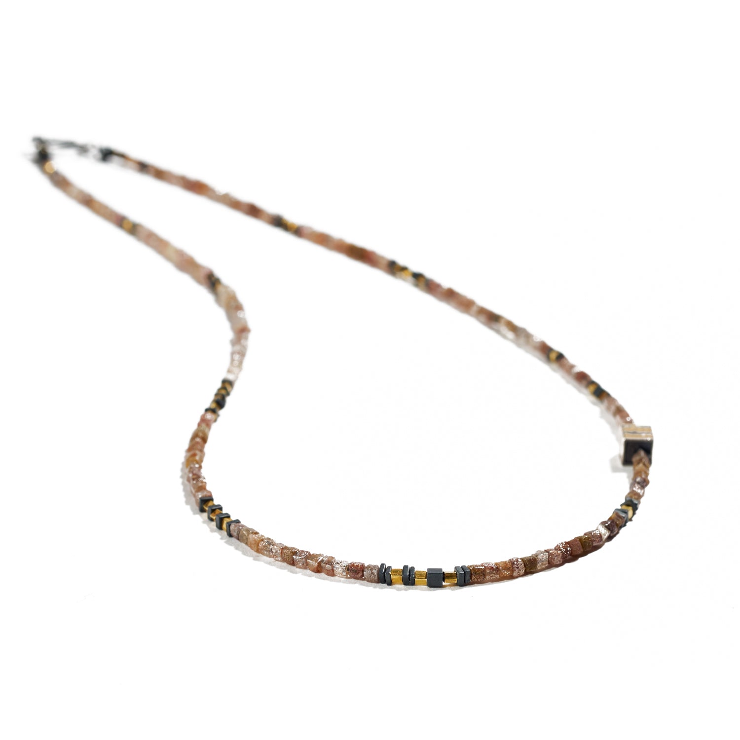 Raw Brown Diamond Beaded Necklace I