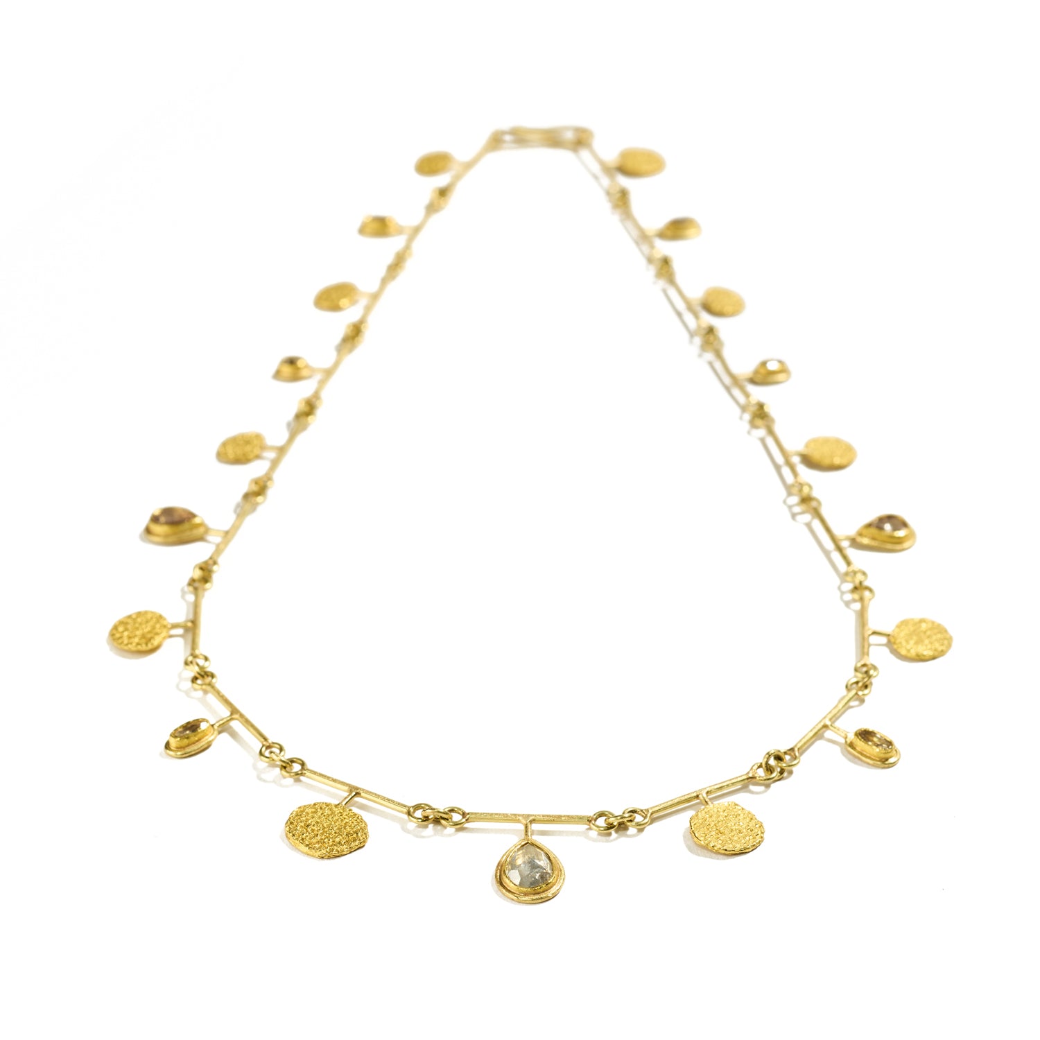 Alternating Diamond and Gold Necklace