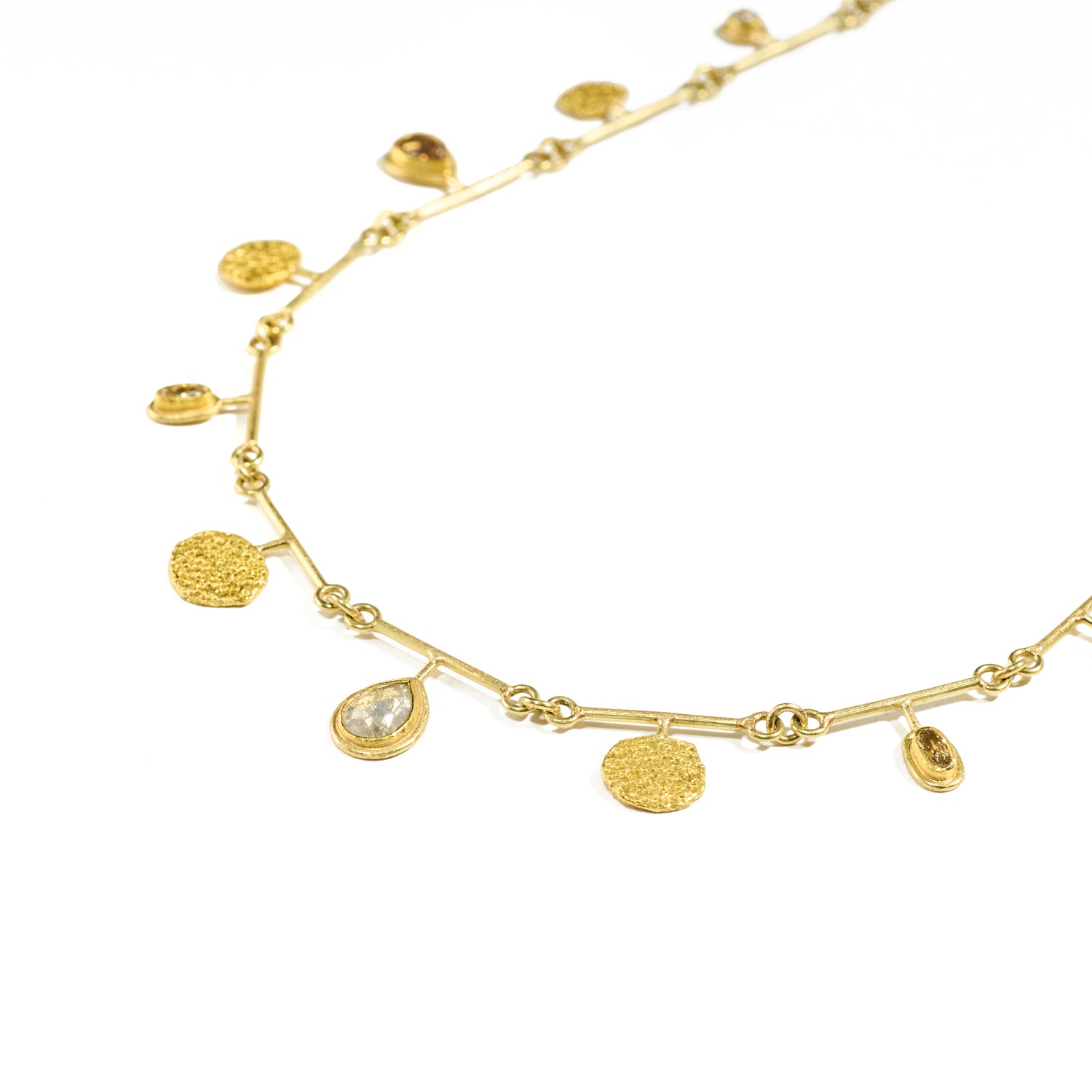 Alternating Diamond and Gold Necklace