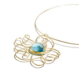 Aquamarine Wire Necklace