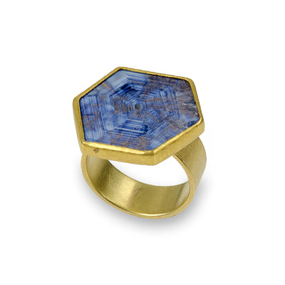 Sapphire Slice Ring with Gold