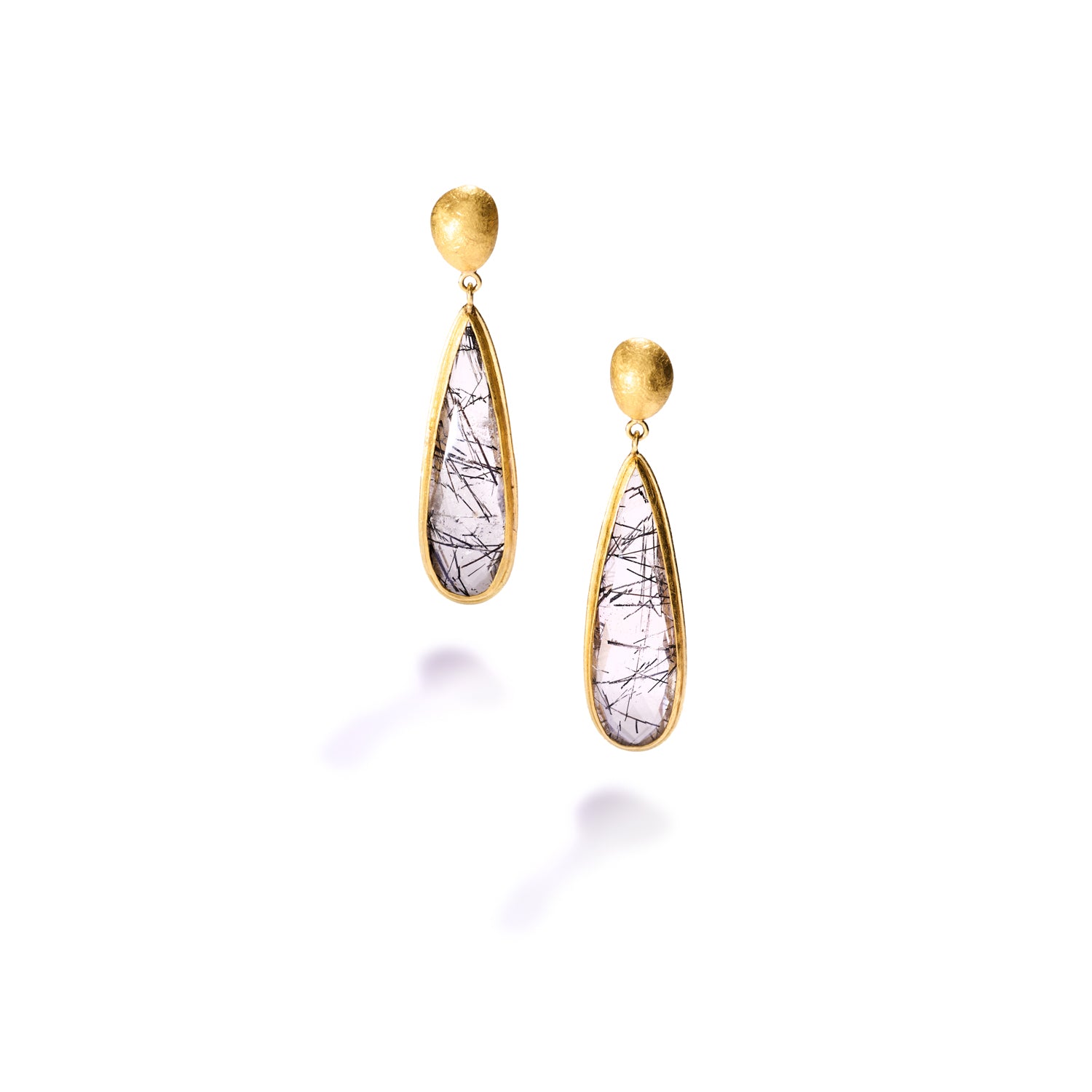 Tourmalinated Quartz Drop Earrings