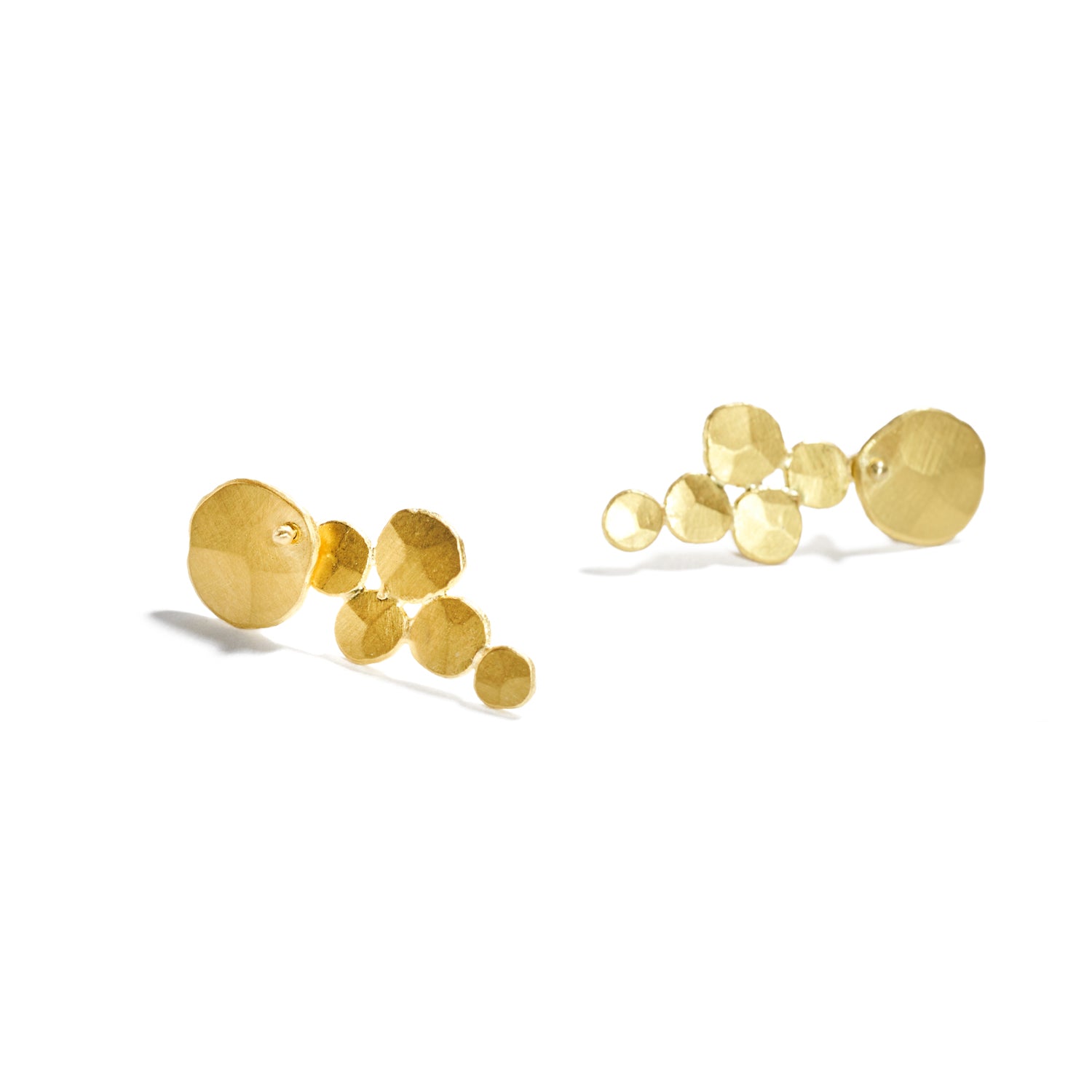 Gold Cluster Drop Earrings