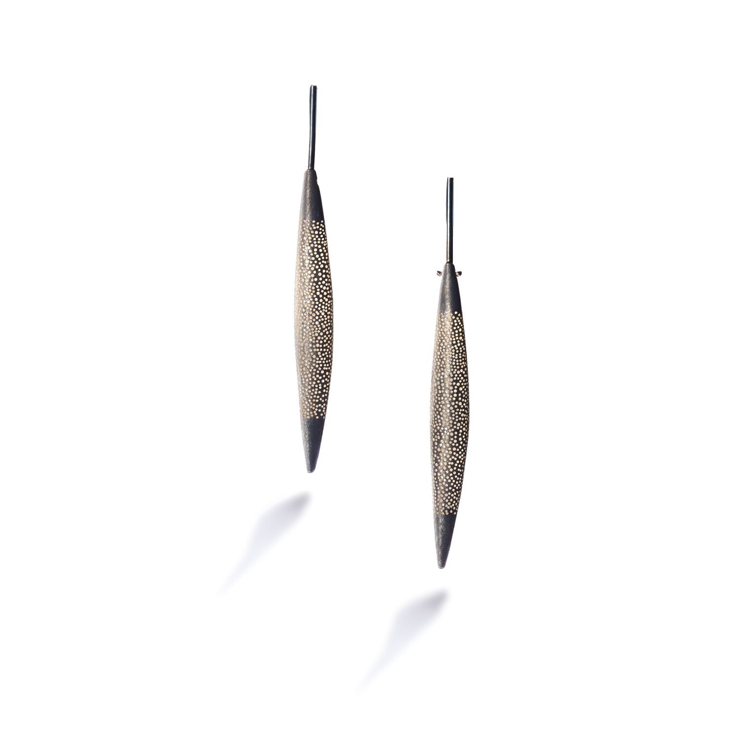 Oxidized Perforated Pod Earrings