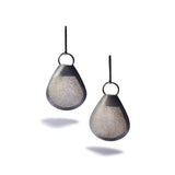 Oxidized Silver Perforated Paddle Earring