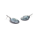 Small Scalloped Earrings with Glass