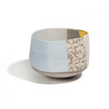 Medium Bowl in Blue and Gray with Gold Leaf