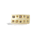 Raw Diamond Rectangle Brooch