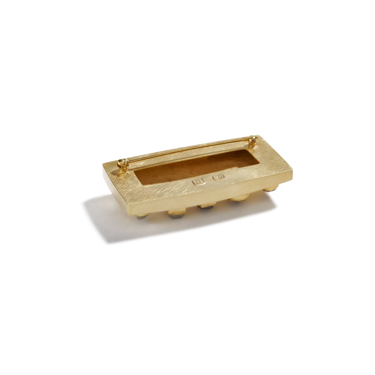 Raw Diamond Rectangle Brooch