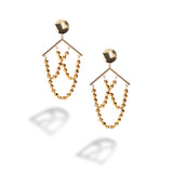 Gold Bead Woven Earrings II