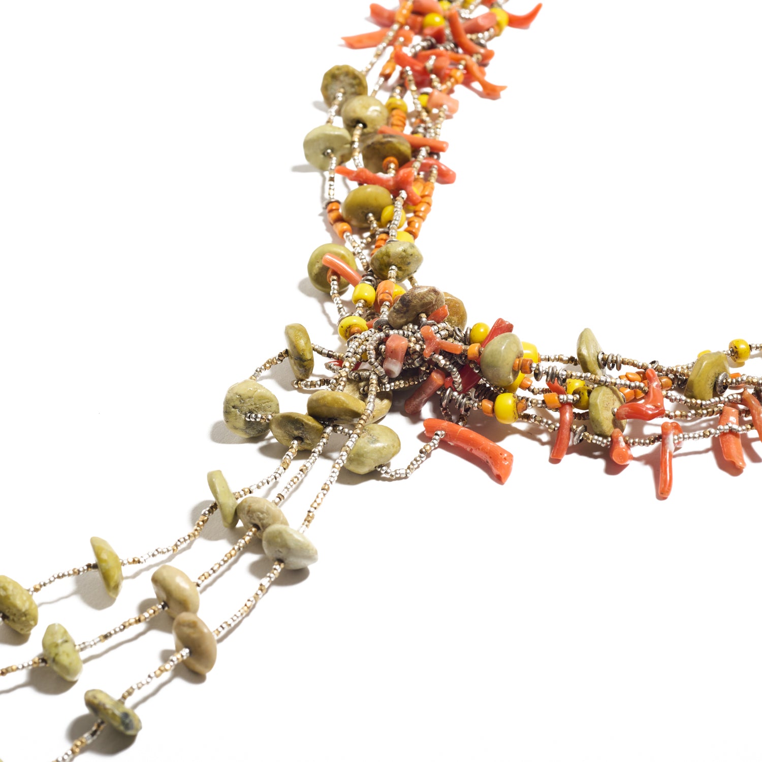 Antique Coral and Glass Bead Necklace