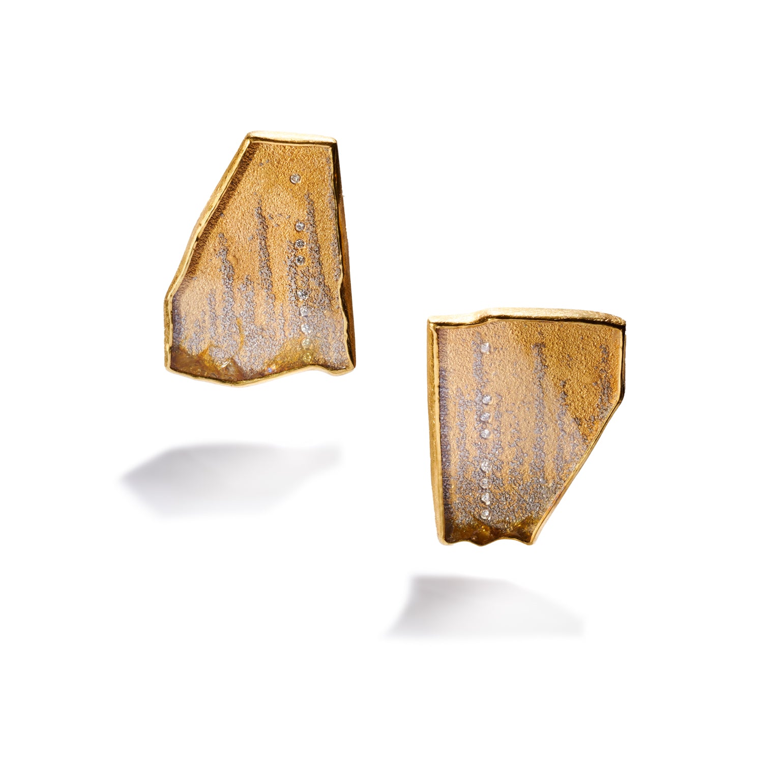 Munsteiner Cut Rutilated Quartz Earrings