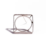 Angled Sterling Silver Square Brooch