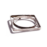 Angled Sterling Silver Square Brooch