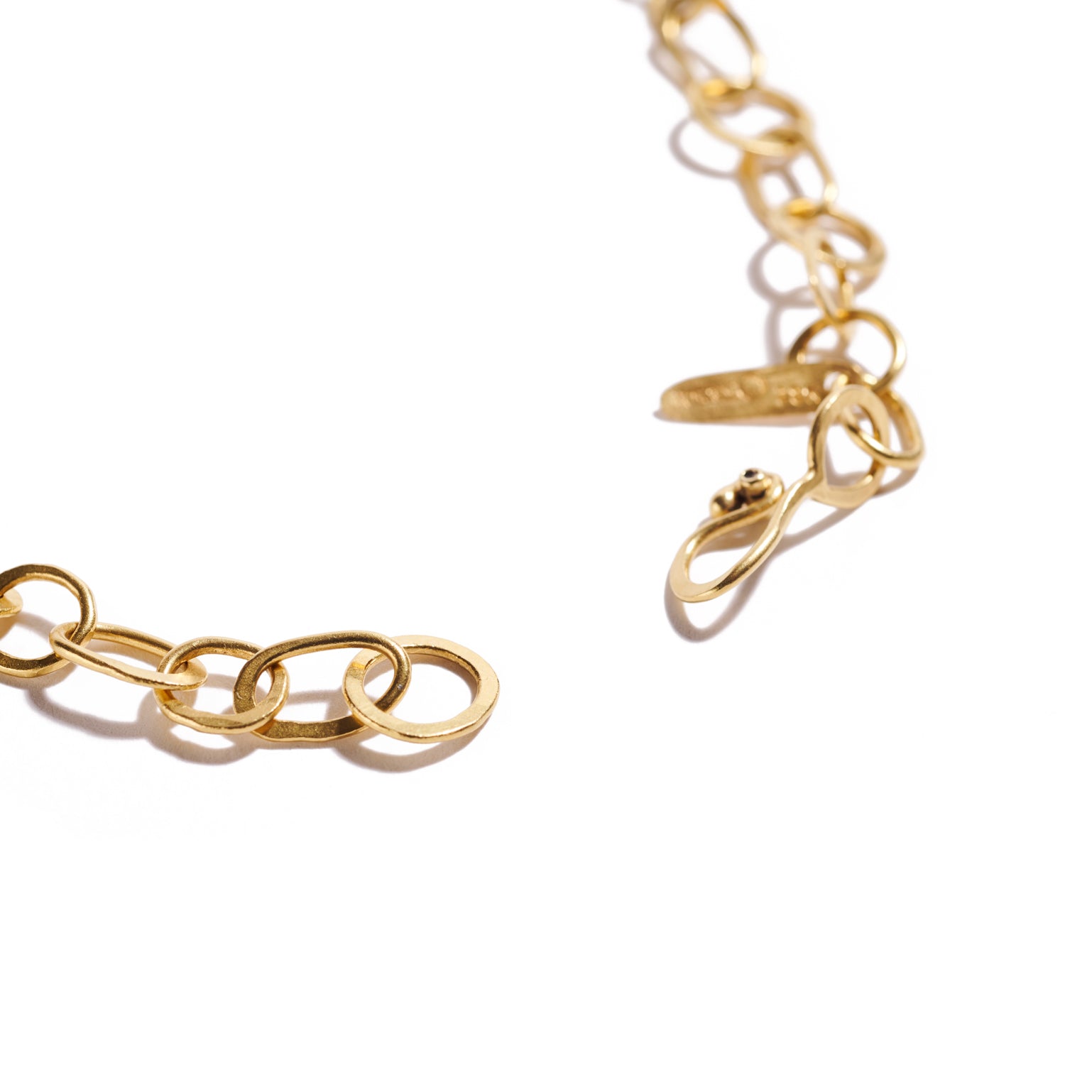 Round and Oval Gold Link Necklace