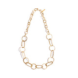 Round and Oval Gold Link Necklace