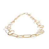 Round and Oval Gold Link Necklace