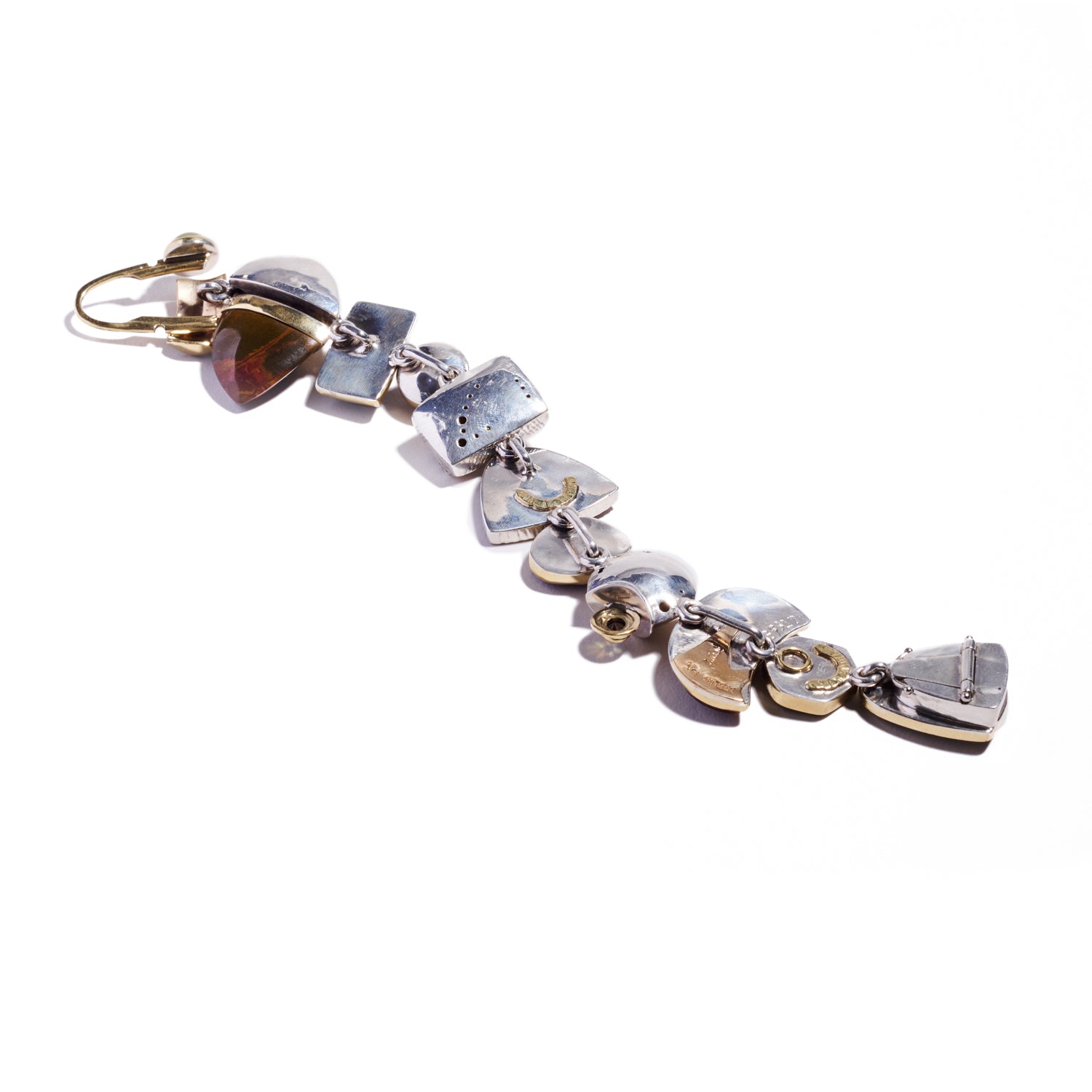 Jasper, Tourmaline, and Brown Moonstone Bracelet