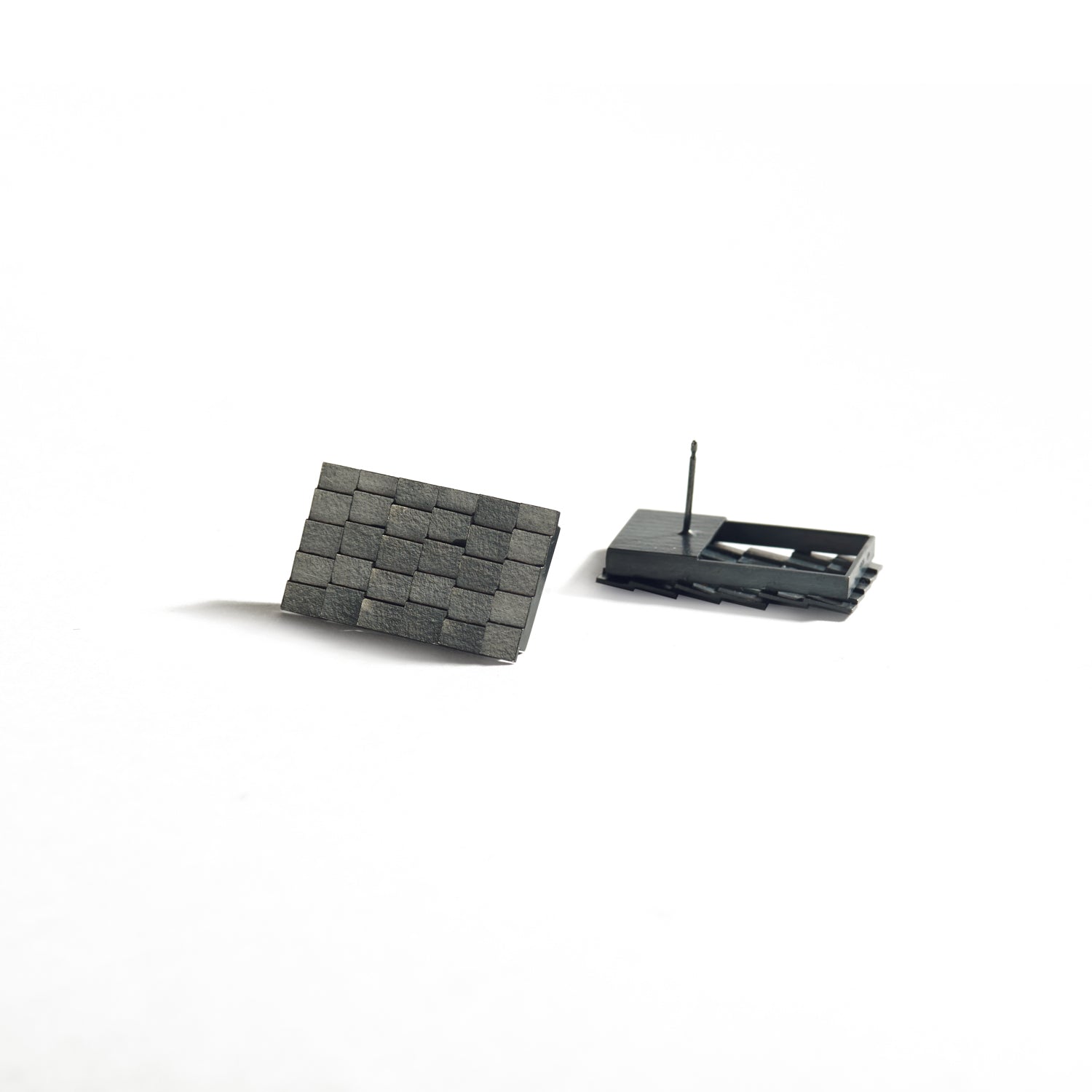 Rectangle Oxidized Silver Earrings