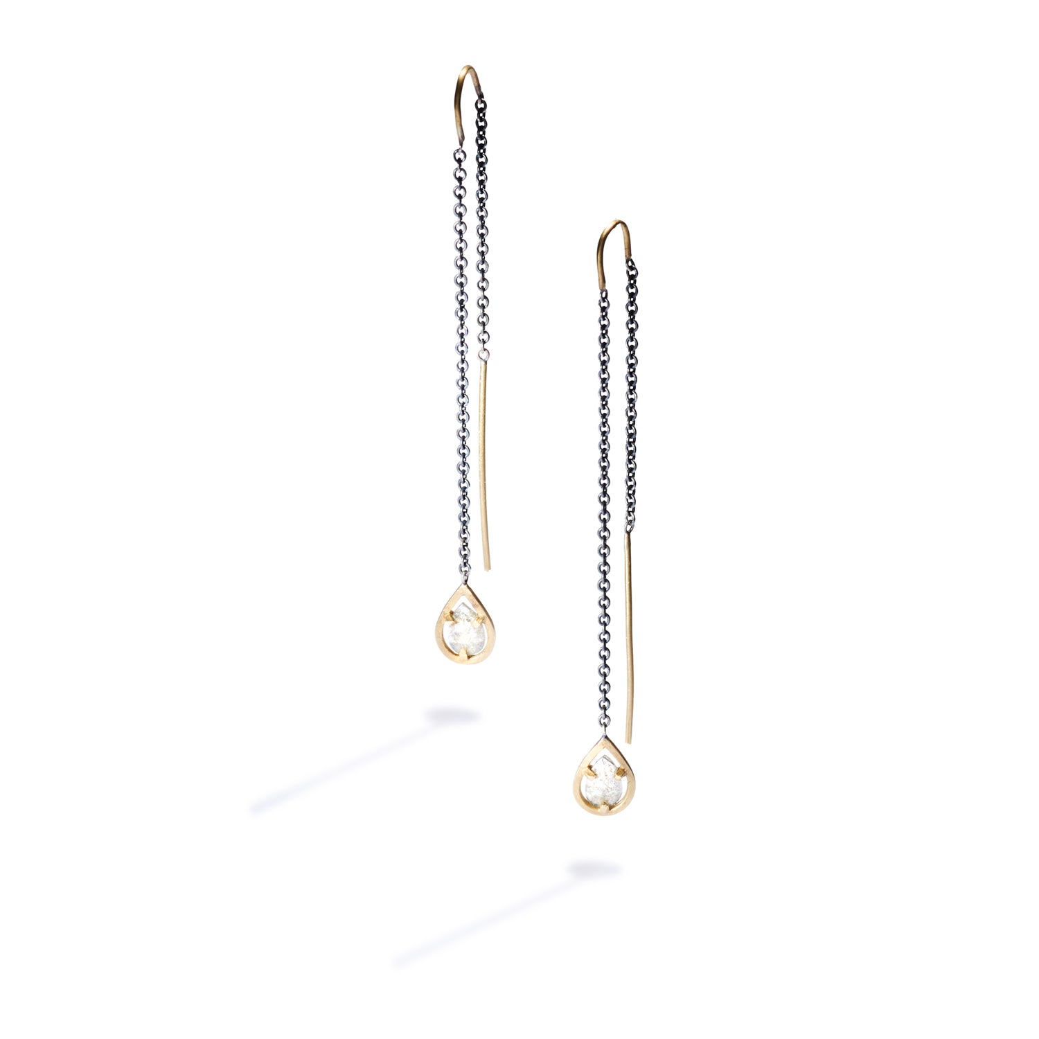 Swinging Salt & Pepper Diamond Earrings