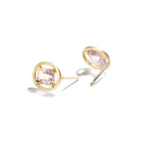 Emerald Cut Pink Sapphire Stud Earrings