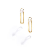 Sliding Link Pearl Earrings