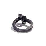 Relaxed Black Diamond Knot Ring