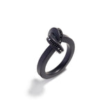 Relaxed Black Diamond Knot Ring