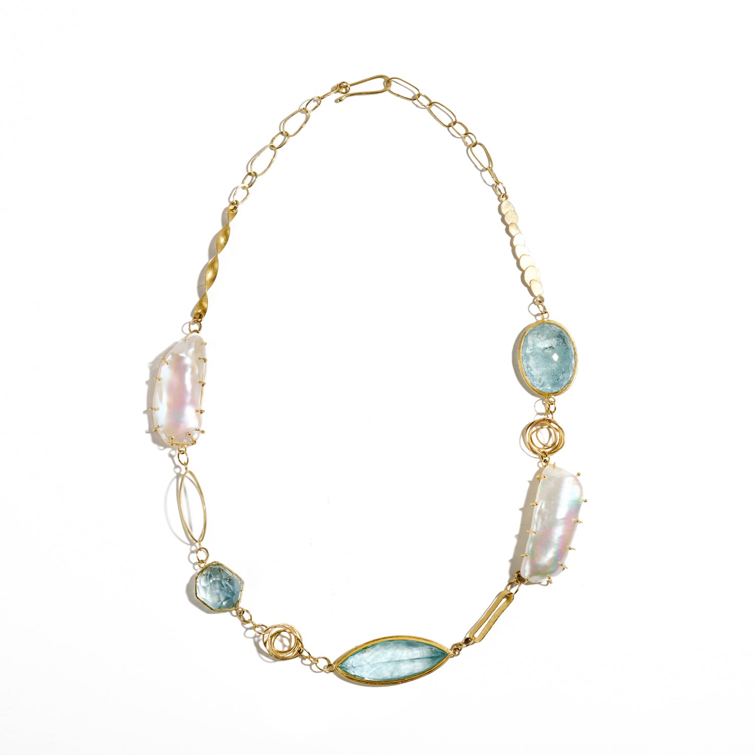 Aquamarine and Pearl Necklace