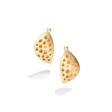 Perforated Gold and Diamond Earrings