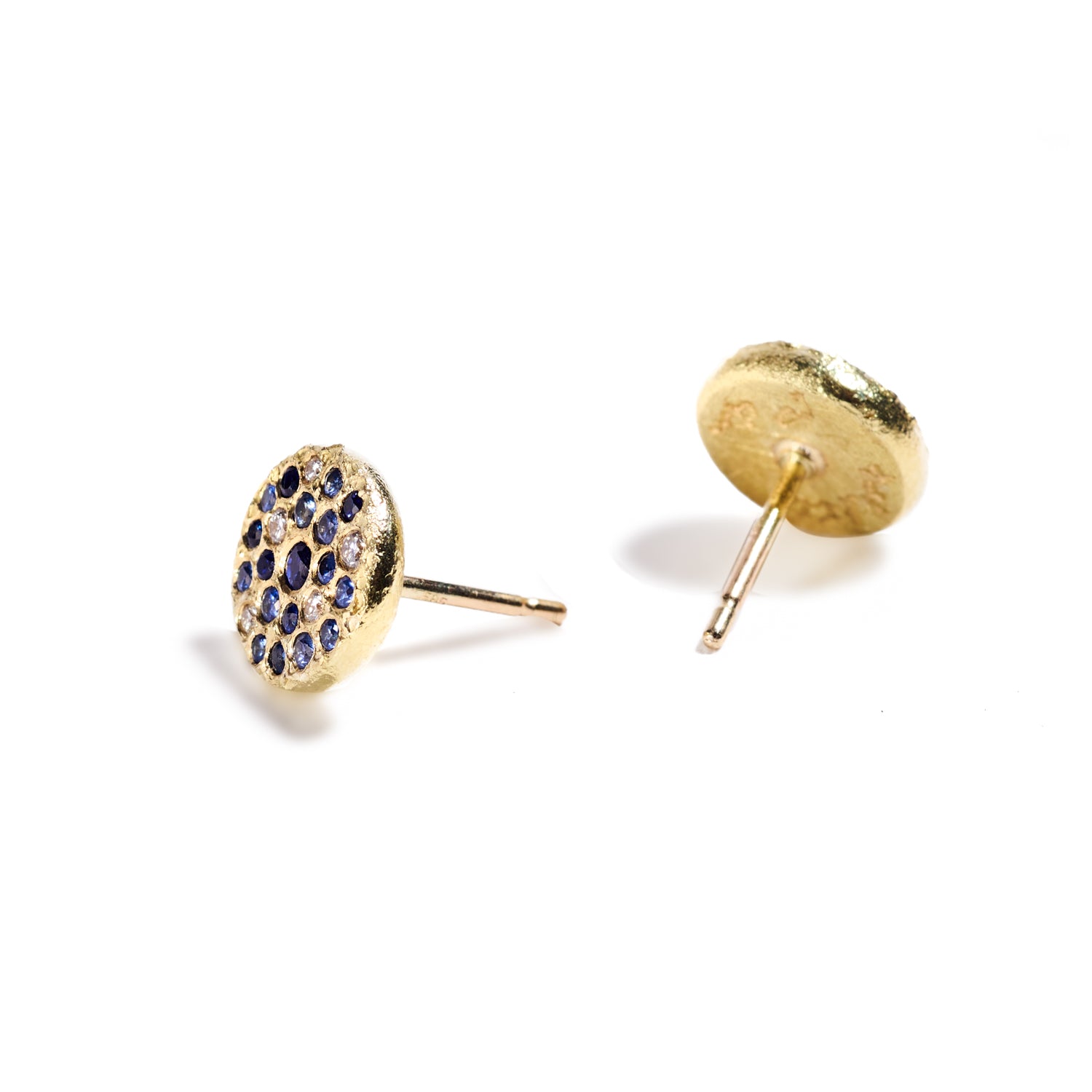 Blue Sapphire and White Diamond Studs