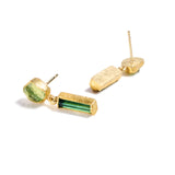 Green Tourmaline Crystal Earrings