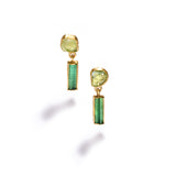 Green Tourmaline Crystal Earrings