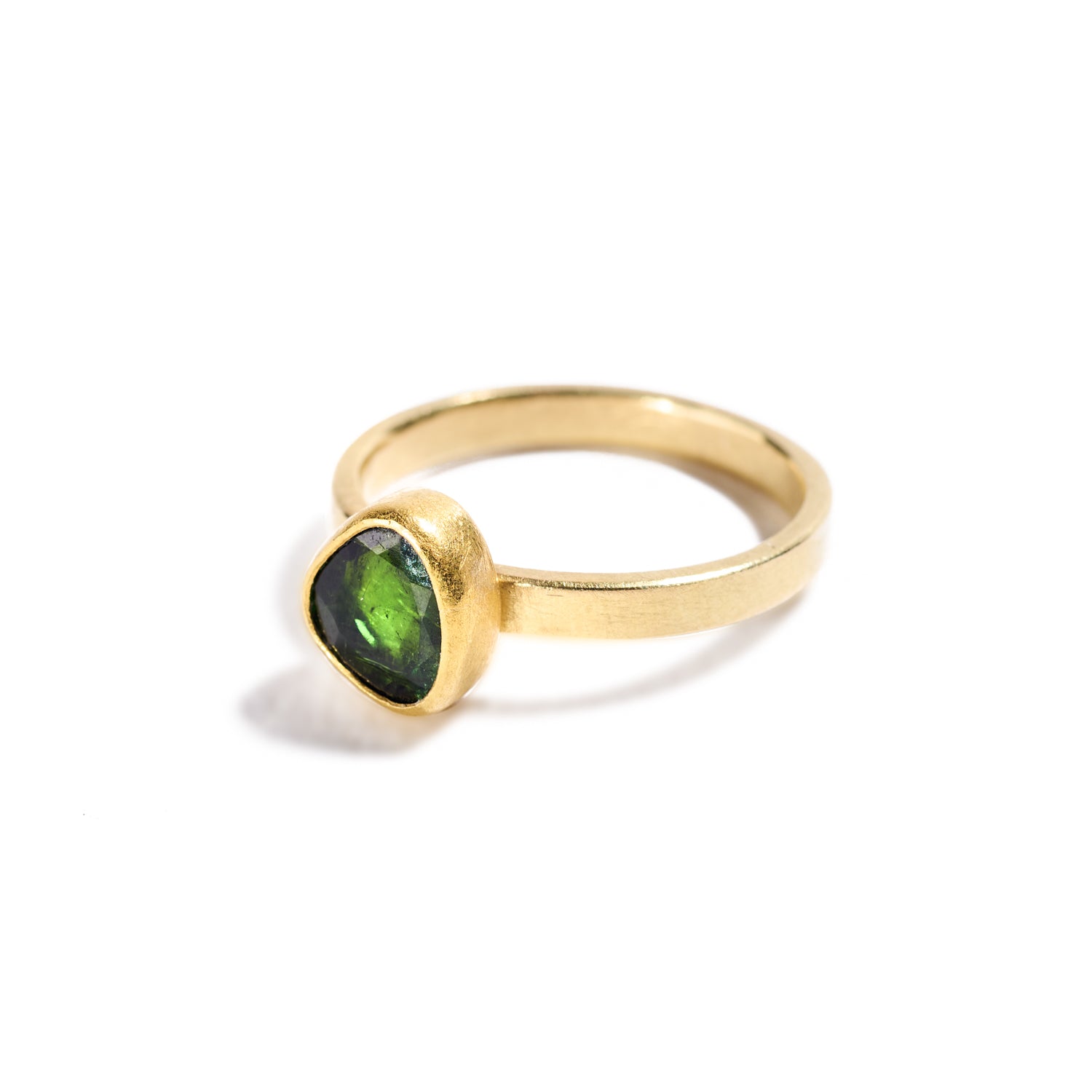 Organic Shaped Green Tourmaline Ring