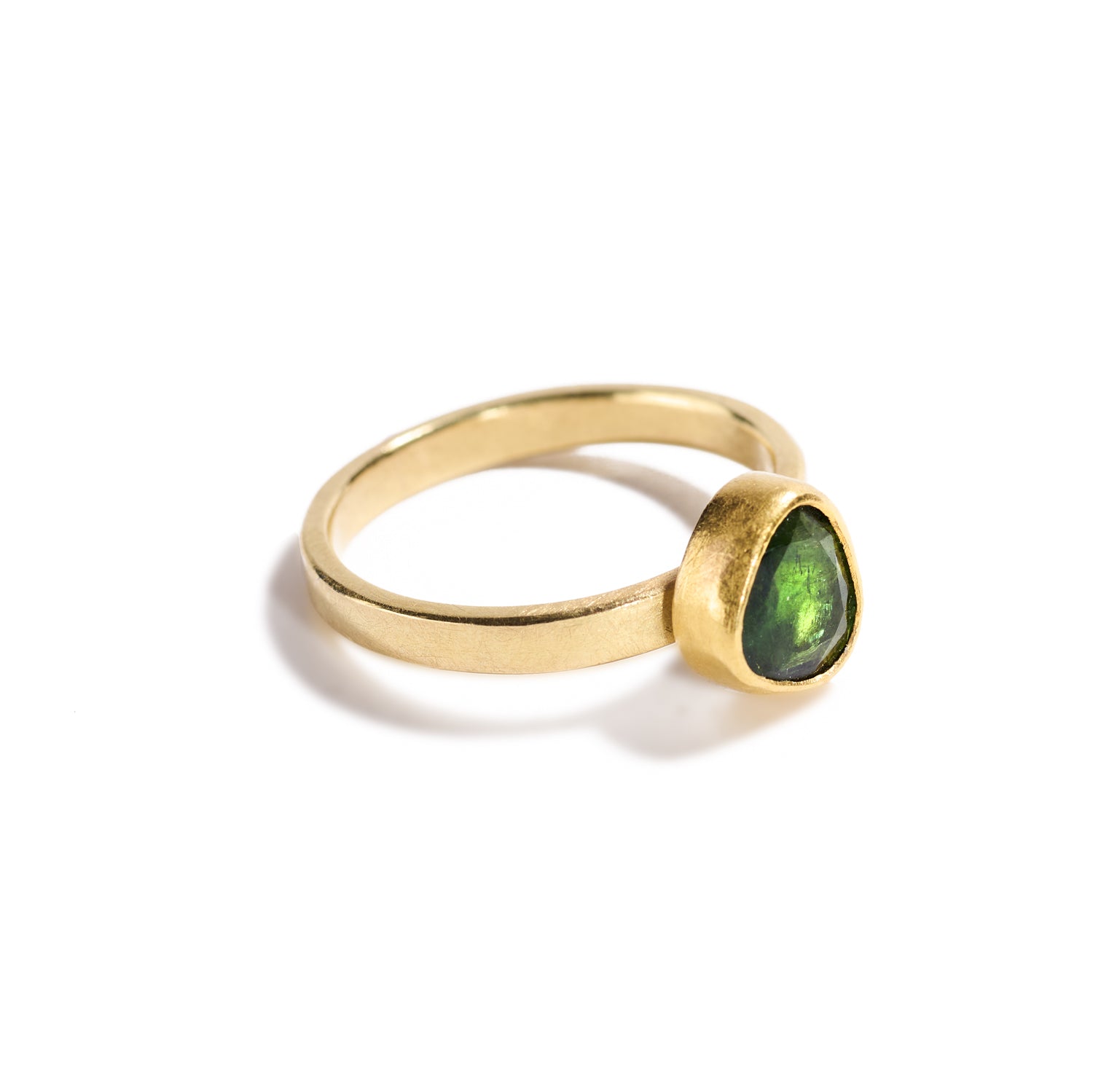 Organic Shaped Green Tourmaline Ring