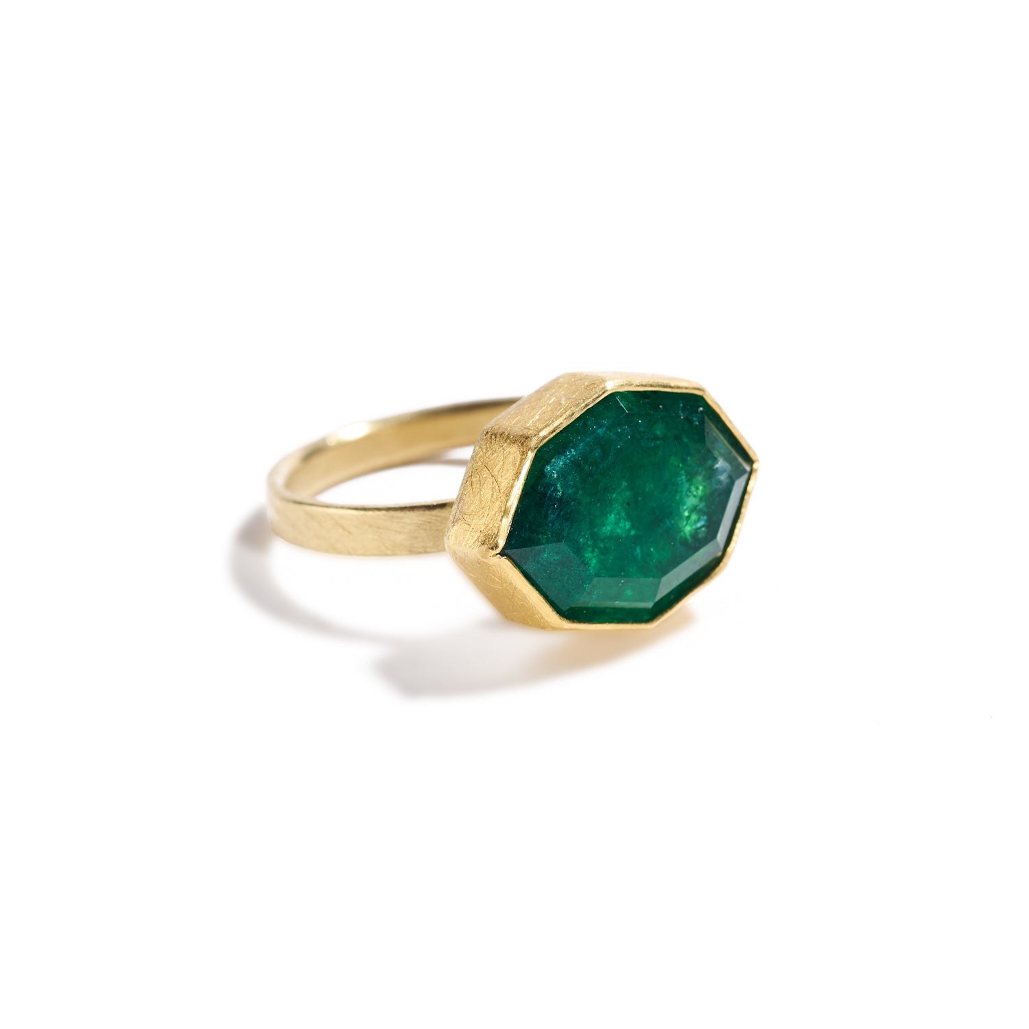 Faceted Emerald Ring