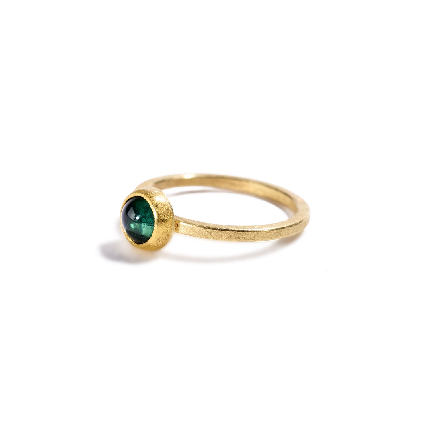 Round Green Tourmaline Ring