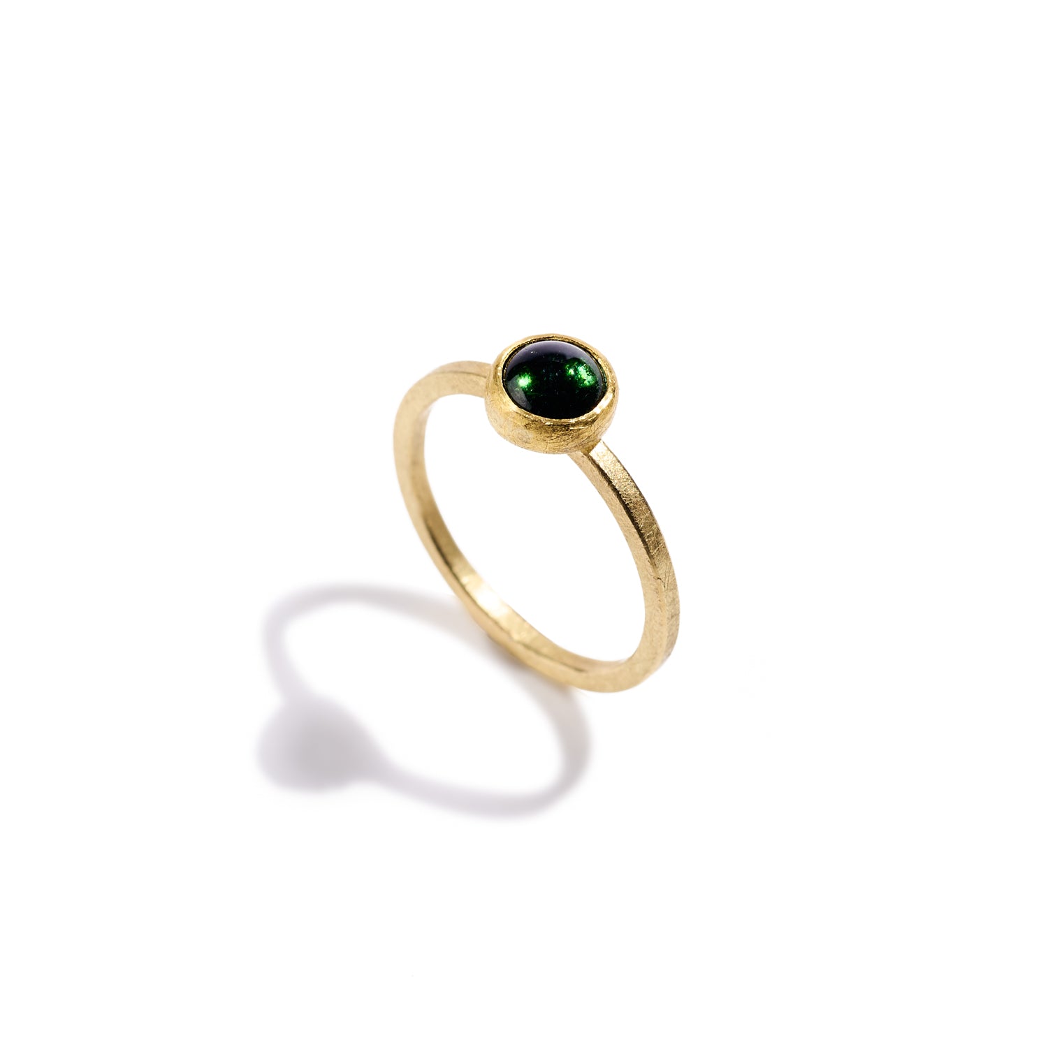 Round Green Tourmaline Ring