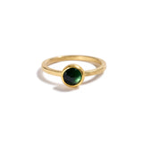 Round Green Tourmaline Ring