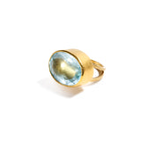 Oval Faceted Aquamarine Ring