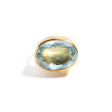 Oval Faceted Aquamarine Ring