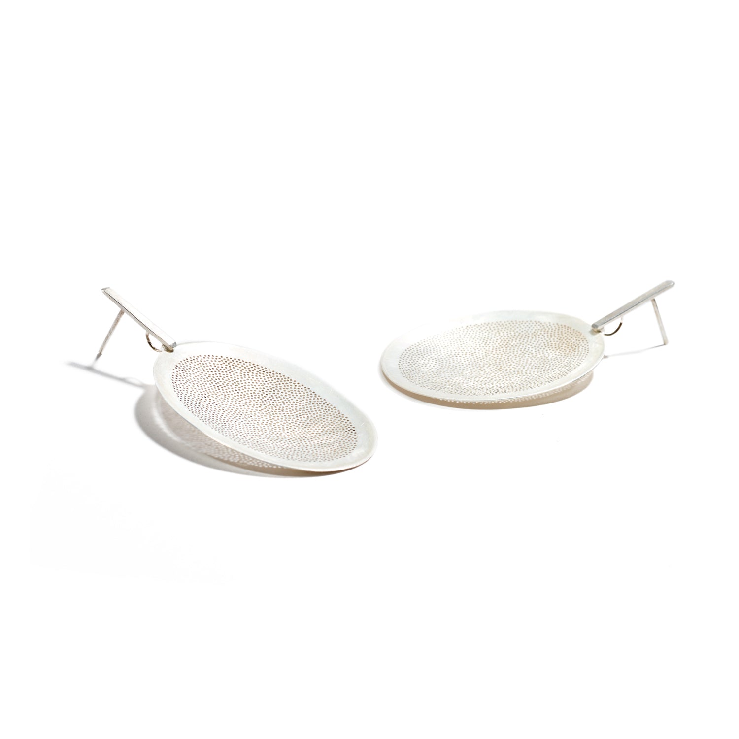 Large Perforated Oval Earrings