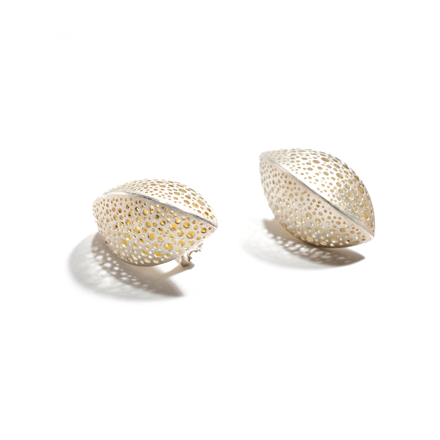 Medium Perforated Boat Earrings