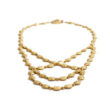 Flower Bead Gold Woven Necklace