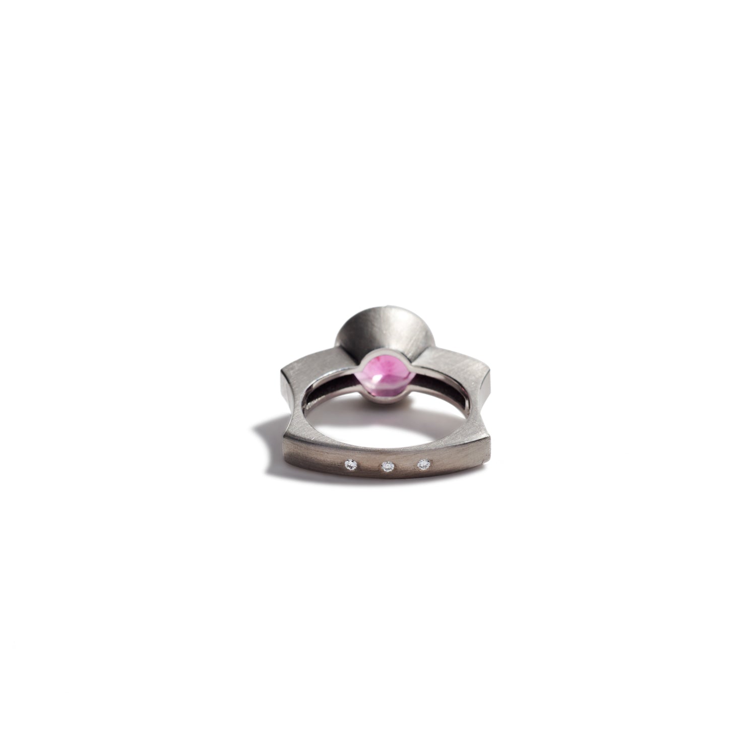 Mirror Cut Pink Tourmaline Ring