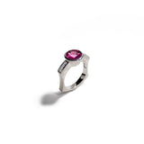 Mirror Cut Pink Tourmaline Ring